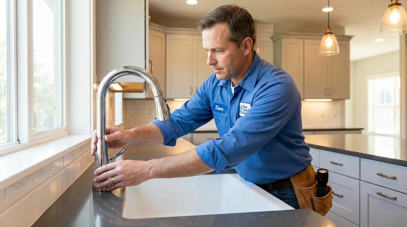 Kitchen faucet installation by Johns Plumbing LLC in Wesson