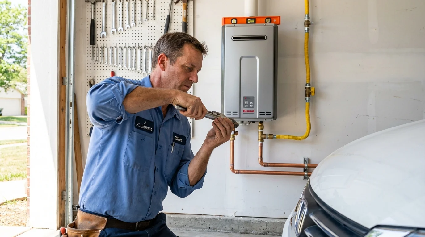 Tankless water heater installation by a Johns Plumbing LLC plumber in Wesson